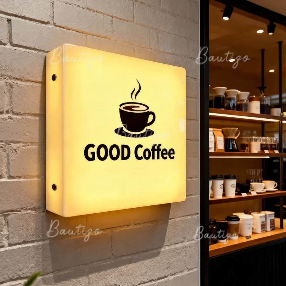 GOOD Coffee Single Sided Light Box Custom Acrylic Light Box Outdoor Hanging Board Advertising LightBox Sign Store Led Light Box