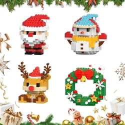 DIY Christmas Santa Claus Building Blocks Set Christmas Themed Brick Ornaments Mini Block Figures Christmas Birthday Gifts