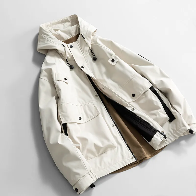 

Повседневное модное мужское куртка с капюшоном, осеннее новое модное пальто, молодежное пальто из полиэфирного волокна, длинное све, обычная длина