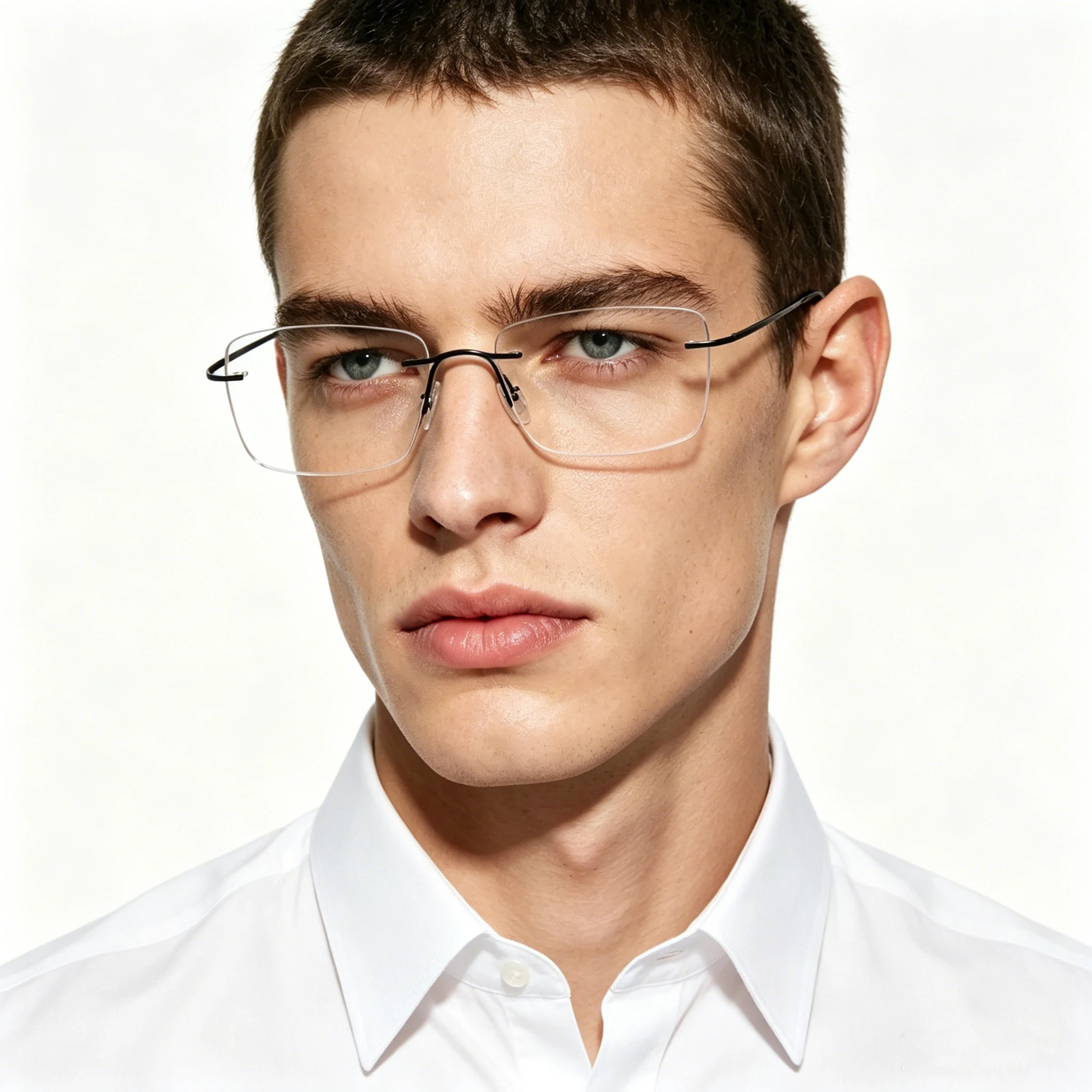 SHINU Foldable Titanium Rimless Glasses Frame man woman, No Bezel Eyewear Pocket Portable Daily Accessories With Glasses Case