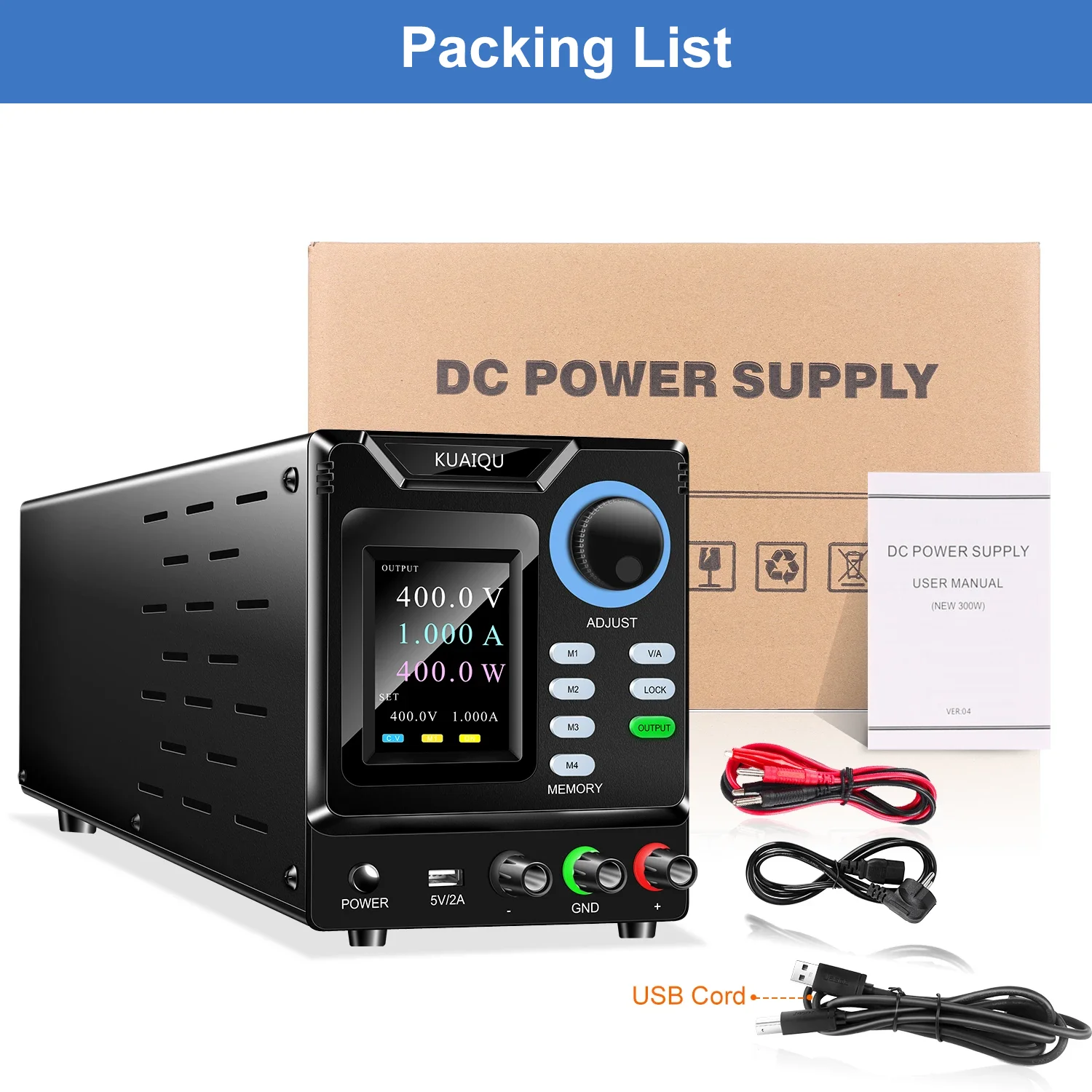 400V 1A programmabile DC regolabile dPower Supply RS-232 porta USB regolato Lab Bench Power Software Connect PC modifica dati conservati