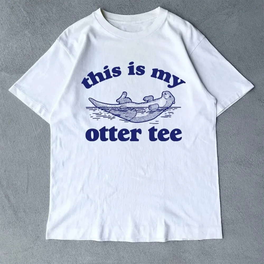 This Is My Otter Tee Vintage Otter Graphic Cotton T Shirt Funny Nature Tees Retro 90s Graphic Shirt Relaxed Unisex Adult T-Shirt