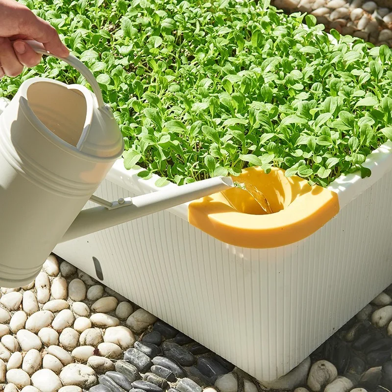 Large Rectangular Self Watering Planter Box Thickened Lazy Vegetable Flower Planting Pot Balcony Garden Planting Container
