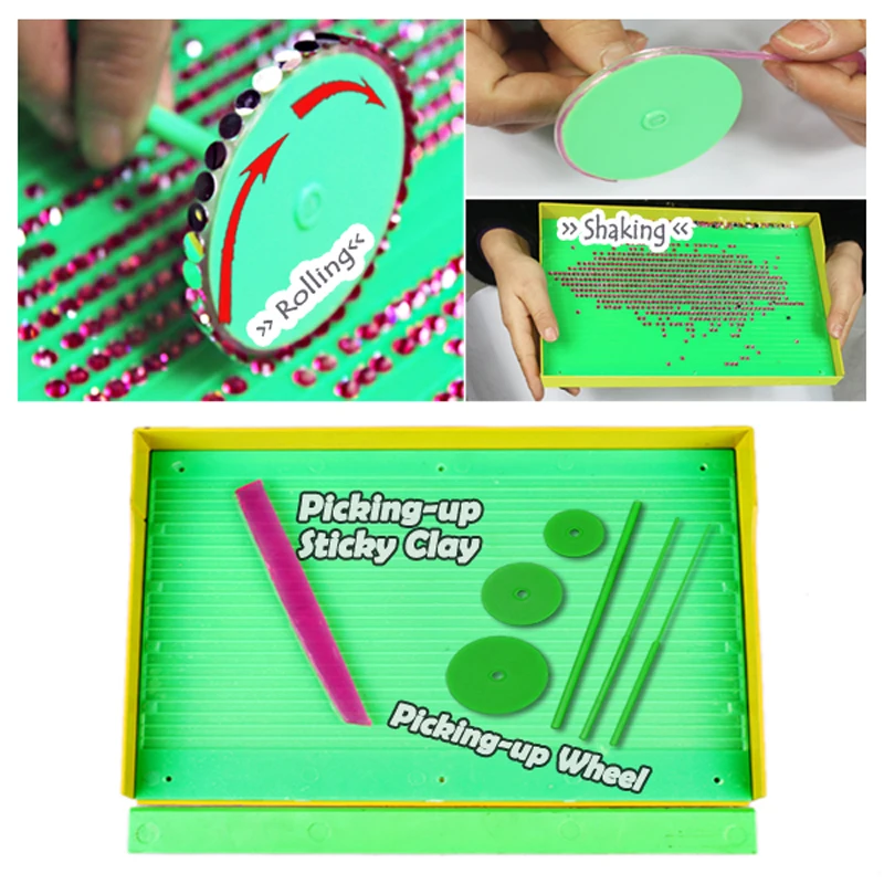 Molto Utile! Di cristallo Arrangiatore Set Vassoio per HotFix e non hot fix FlatBack Strass, raccogliendo nail stones strumenti FAI DA TE accessori