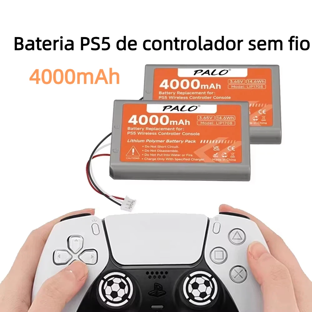 4000mAh PS5 PS 5 Bateria de controlador sem fio para Sony Playstation 5 LIP1708 Dualsense Gamepad Controller CFI-ZCT1W CFI-ZCT1J