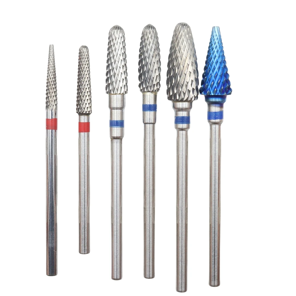 6 Styles Carbide Nail Drill Bits Tungsten Steel Rotate Electric Milling Cutter For Manicure Gel Polish Remover Nail Files Pedicu