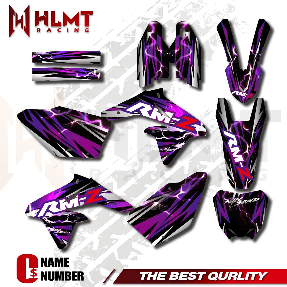 For Suzuki RMZ450 RMZ 450 2008 - 2012 2013 2014 2015 2016 2017 Motorcycle Fairing Sticker graphics Background Decal Custom