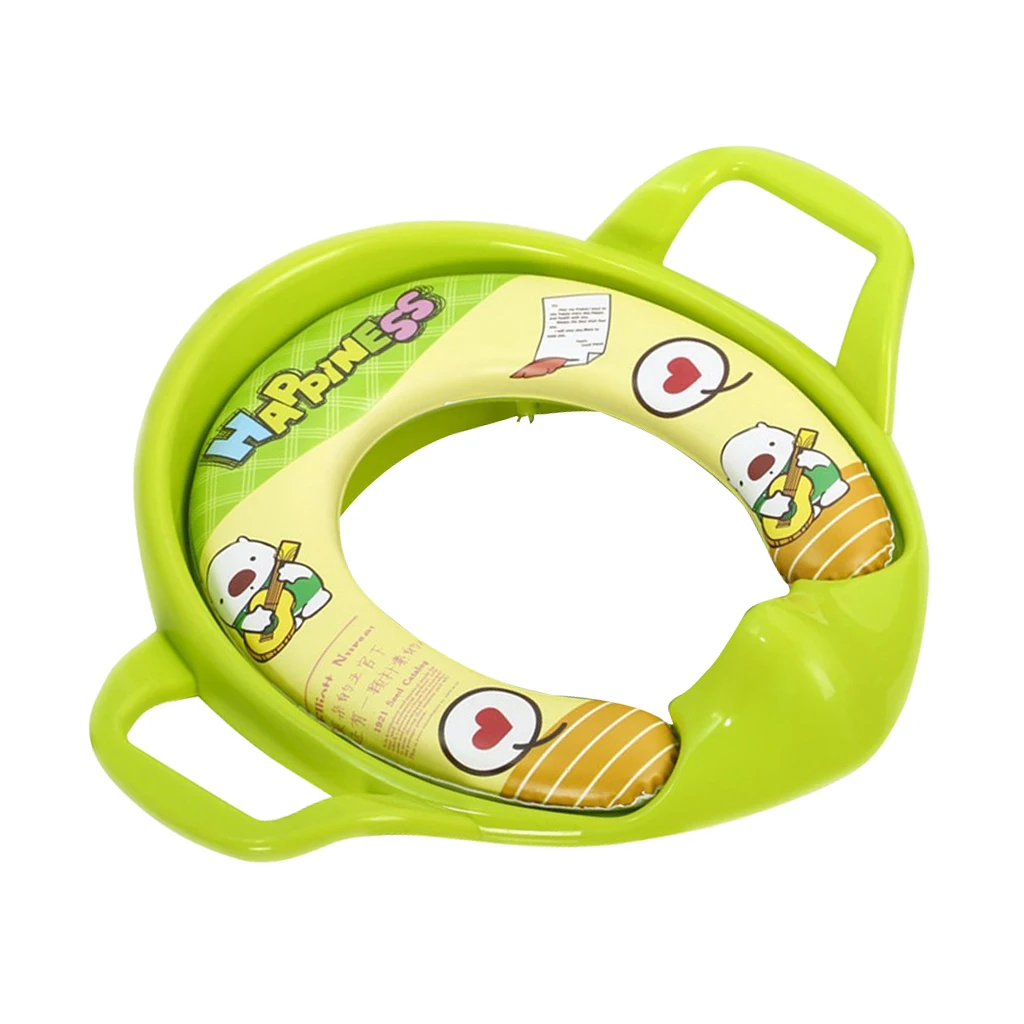 Toilet Trainer Seat with Handles Leakproof Splashproof Padded Potty Chair Cushion for Children's Toilet Training