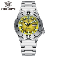 STEELDIVE SD1984 Monster NH36 Automatic Mechanical Steel Watch Sapphire Crystal 200M Waterproof Swiss Luminous Men's Wristwatch