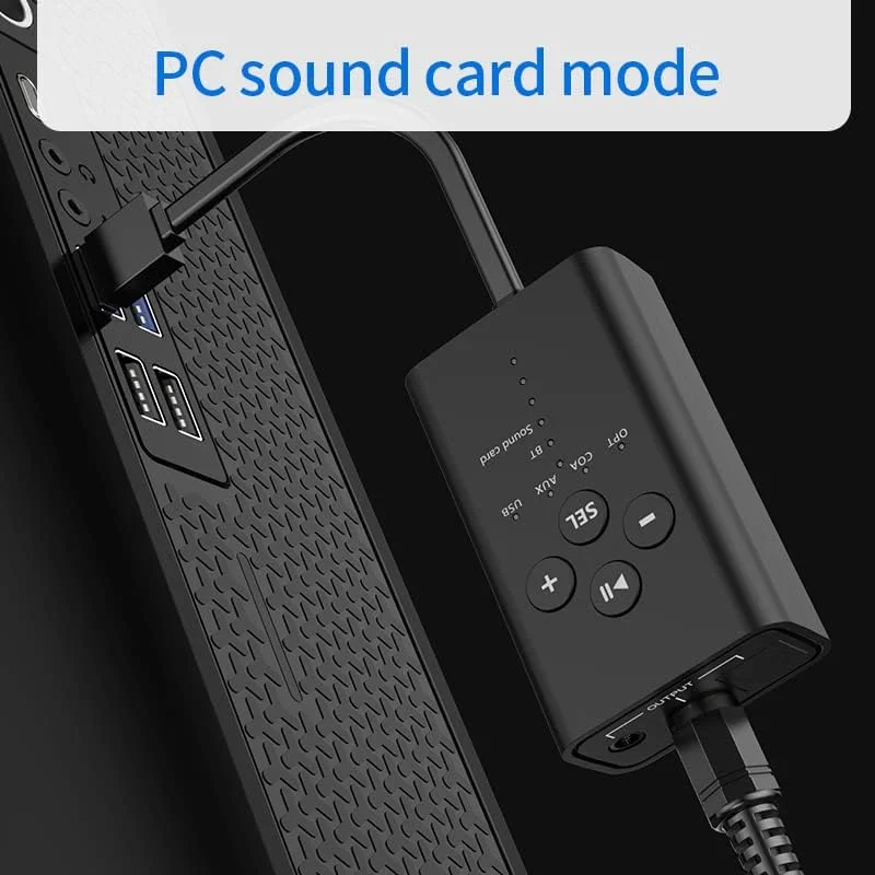 جهاز استقبال الصوت Bluetooth5.2 لمكبر الصوت، USB إلى الألياف البصرية المحورية AUX الناتج محول رقمي كارت الصوت لـ Win7/8/10 PC