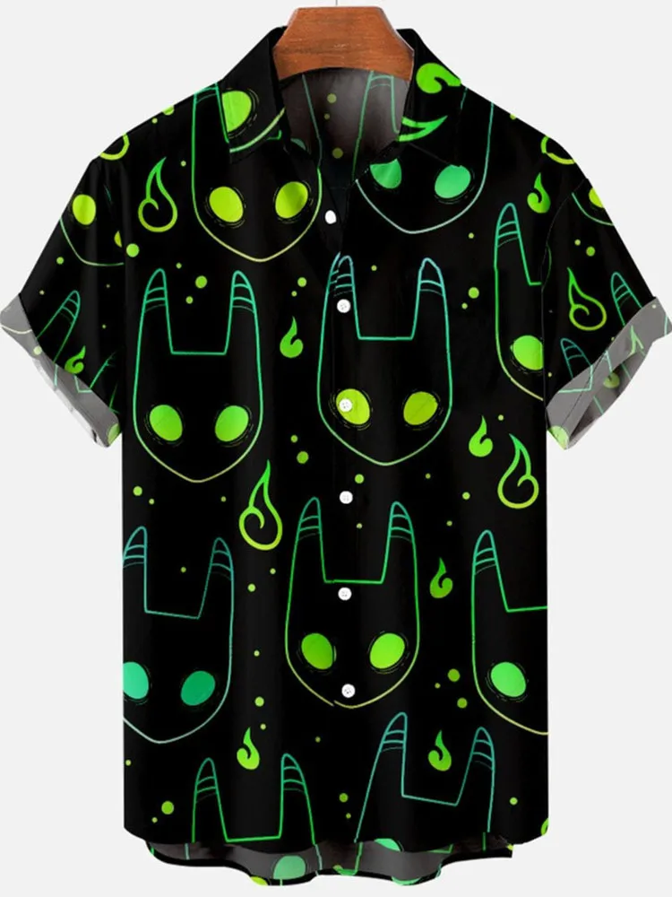   قميص رجالي مطبوع كاجوال irt صيفي رقمي زهري ort Sve فضفاض مناسب للتنفس وخفيف الوزن للرجال