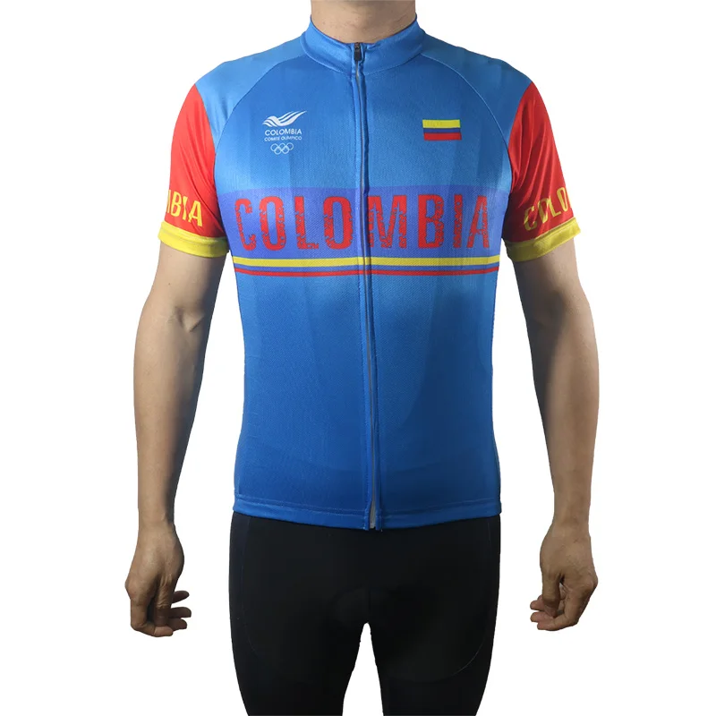 

Breathable Cycling Jersey, MTB Wear, Moisture Wick Shirt, Bike Wear, Outdoor Short Bib Clothes, Colombia Team, Motocross