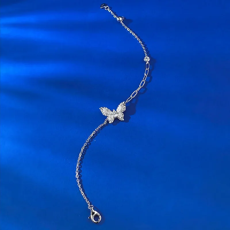 

Новый браслет из чистого серебра S925 с растительной серой Goolar Dreamy Butterfly, элитные и модные украшения