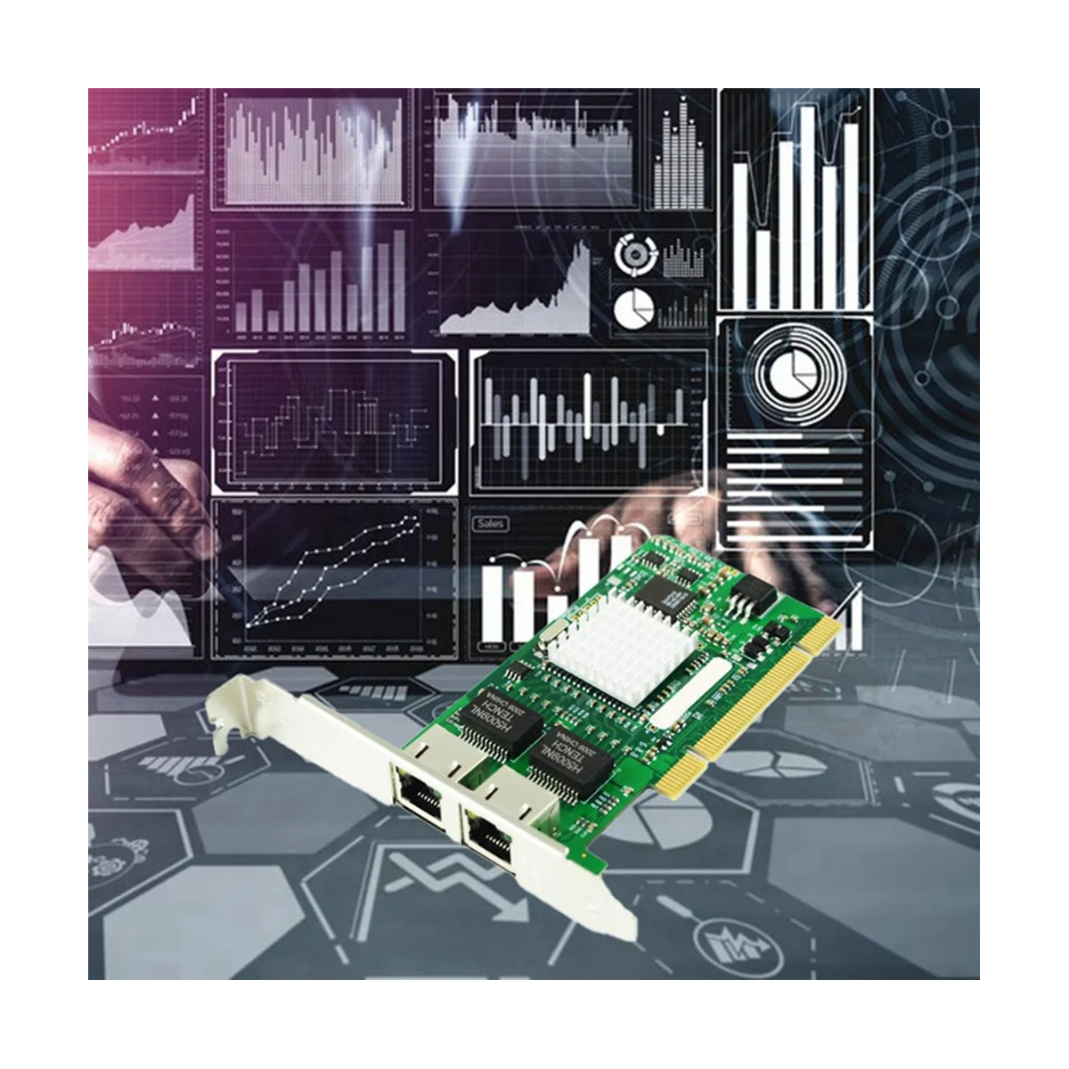 Portátil Conveniente Placa de Rede, 8492MT, PCI Gigabit, Servidor Elétrico Duplo, Nic 82546EB, Chip GB, Desktop