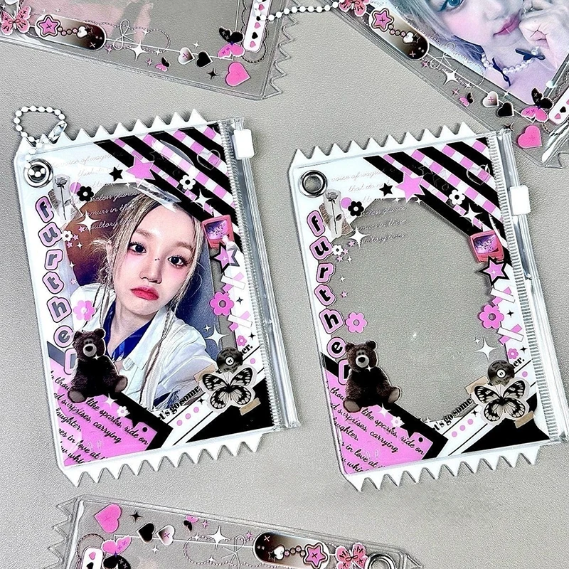 Y2K Butterfly Creative Candy Bag Photocard Holder Props Badge Storage Display Bag Pendant Idol Photo Card Protective Cover