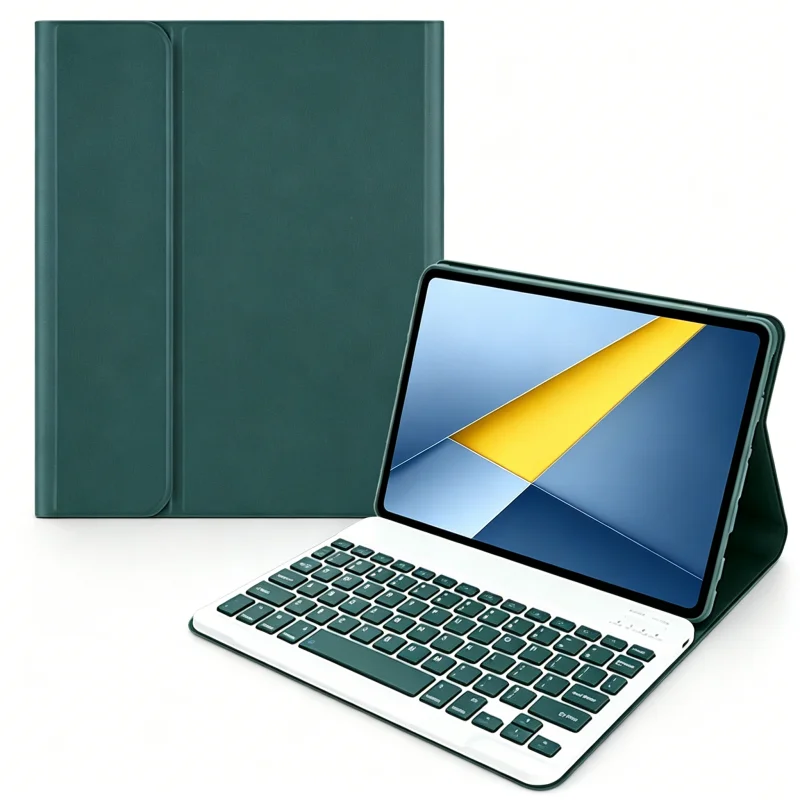 Funda For POCO Pad C1 Case with Keyboard PU Silicon Keyboard Cover Detachable Keyboard for Xiaomi POCO Pad C1 9.7 inch Teclado