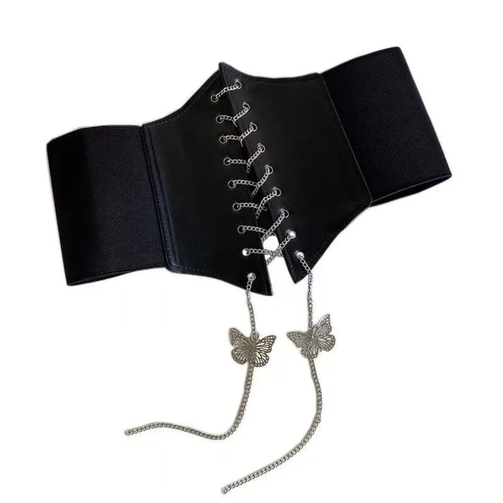 

Модный эластичный корсетный пояс, широкий пояс для похудения, внешний ремень, декоративный поясной ремень для верхнего украшения