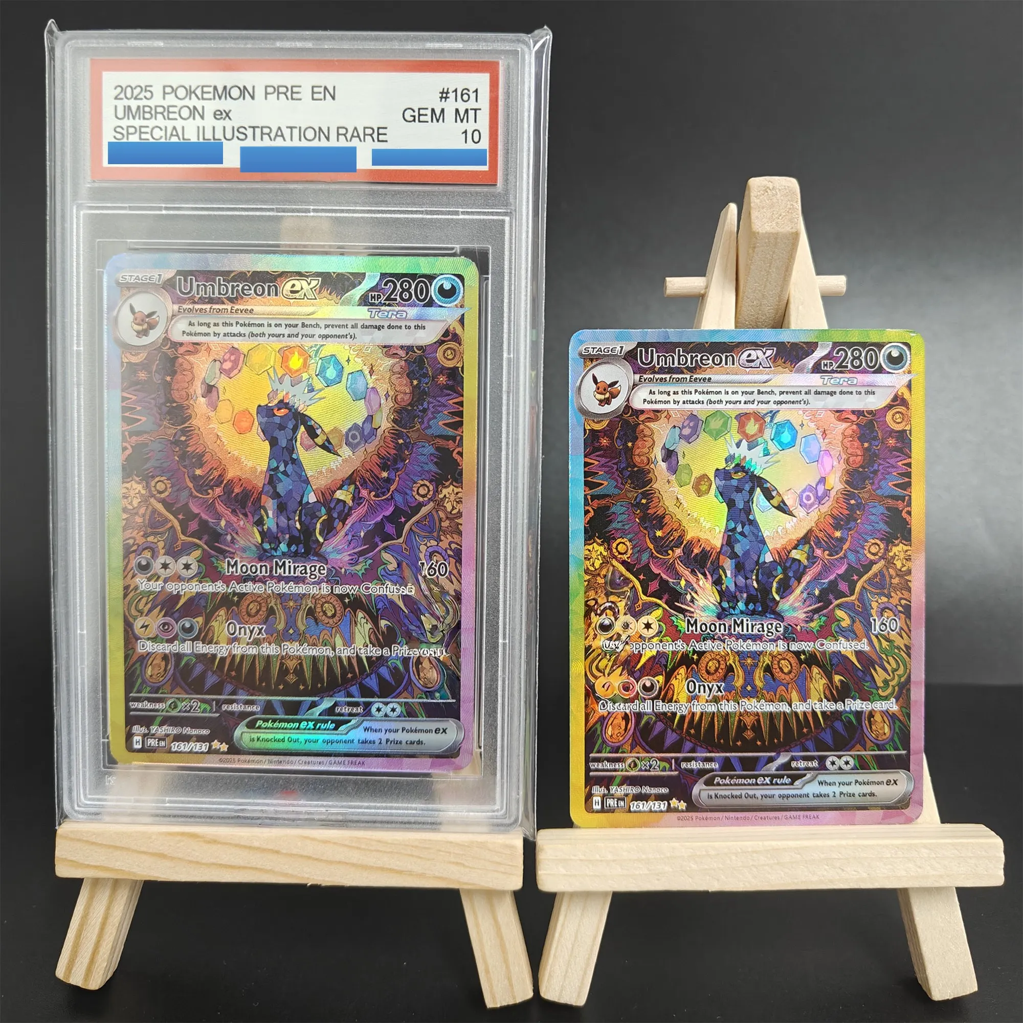 Proxy POKEMON PRE English PRISMATIC EVOLUTIONS #161 UMBREON ex Grade 10 Collection Card Toy