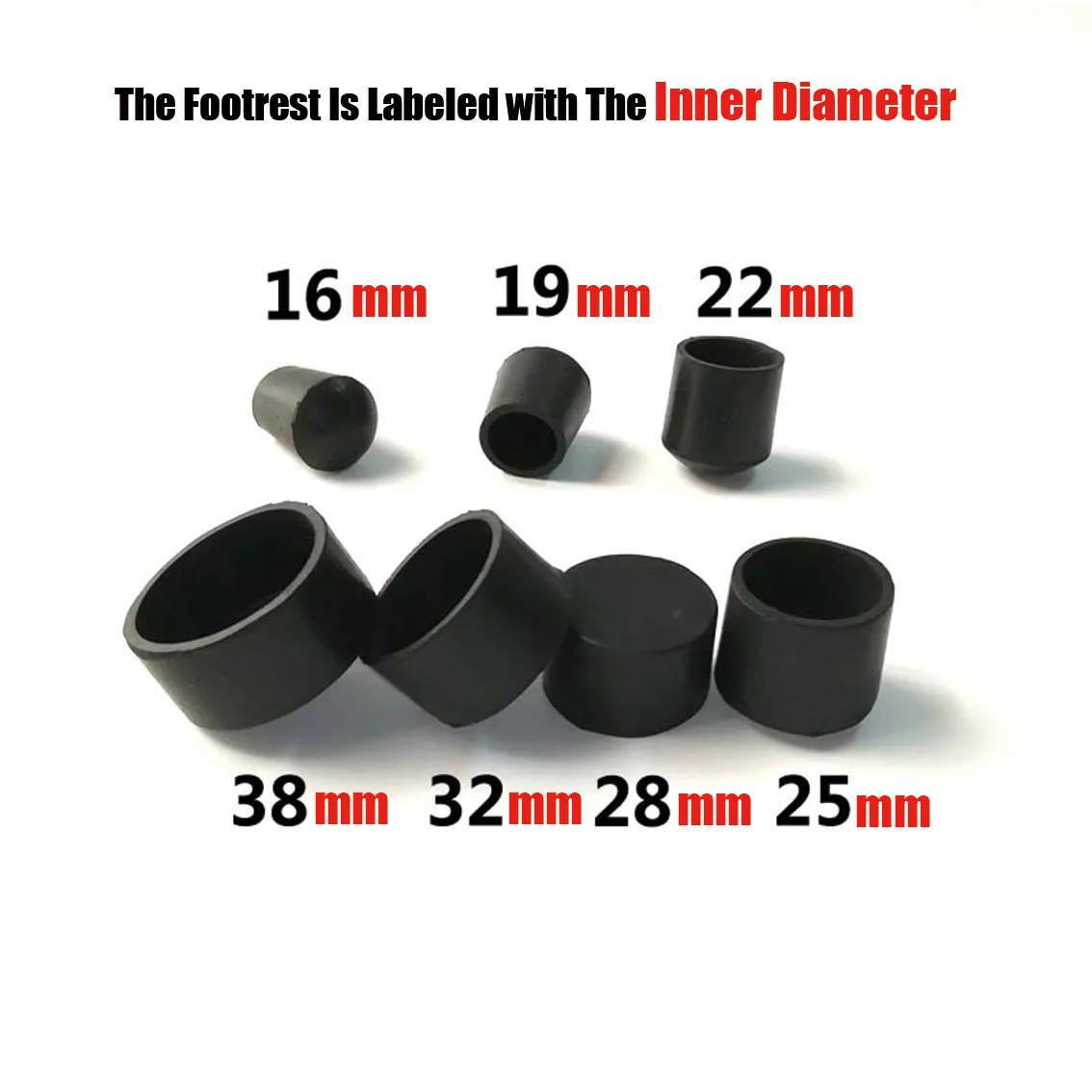 ID10-76mm Circular Tube Insertion Rubber Foot Cover Table&chair Alloy Ladder Foot Protective Cover Furniture Accessories 1-20Pcs