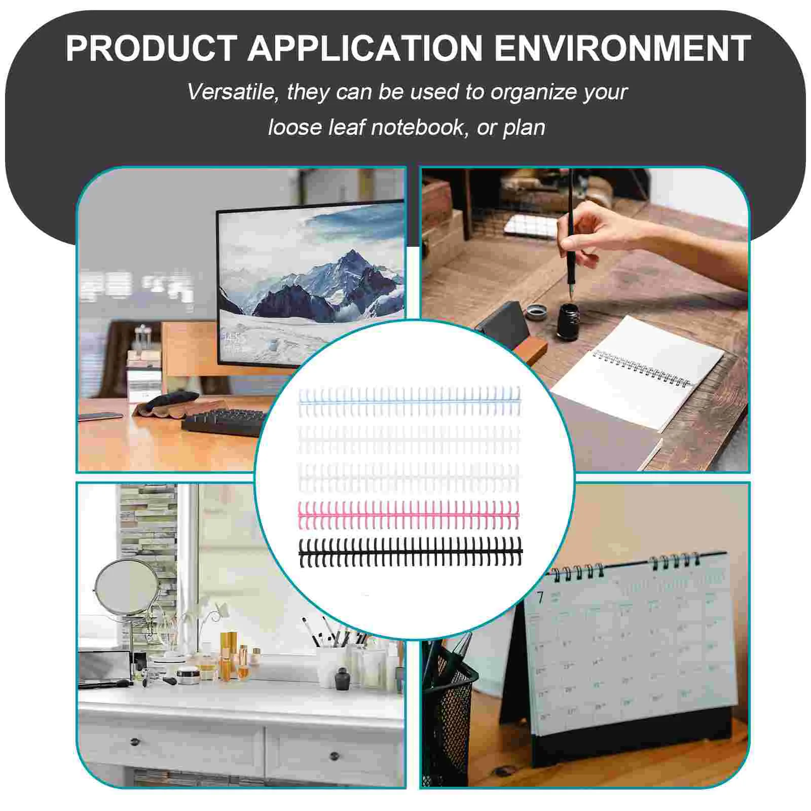 11 Uds. De encuadernaciones de bobina de hojas sueltas de plástico, bisagras en espiral, bobinas de columna vertebral para cuadernos de estudiantes