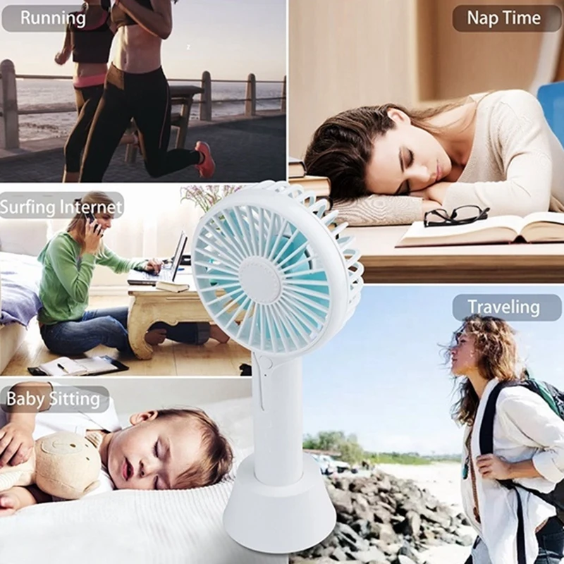Aroma Diffuser Handheld Fan With Base Personal USB Electric Cooling Fan Rechargeable Battery Powered Portable