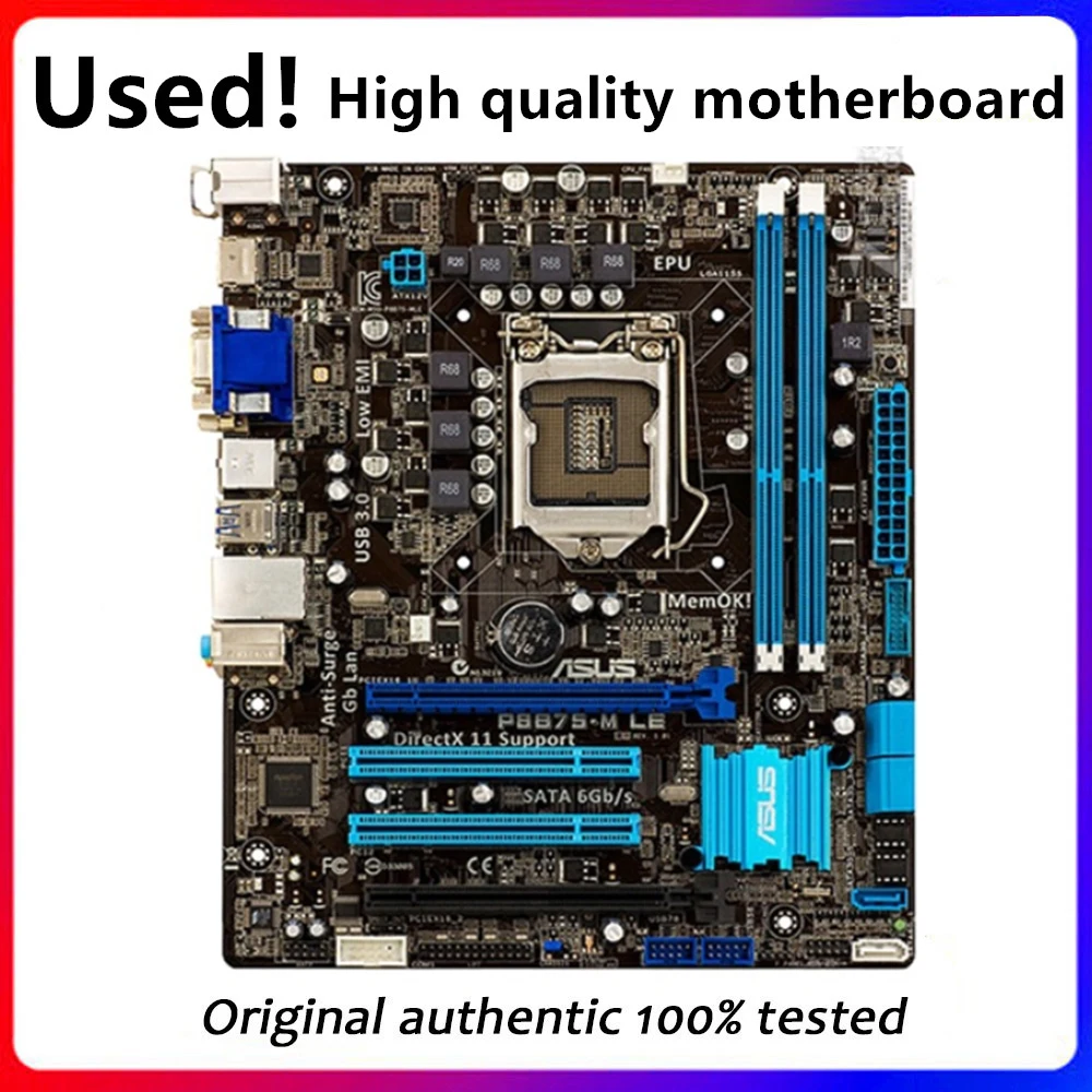 For ASUS P8B75-M LE Computer Motherboard LGA 1155 DDR3 For Intel B75 P8B75 Desktop Mainboard  SATA II PCI-E X16 Used