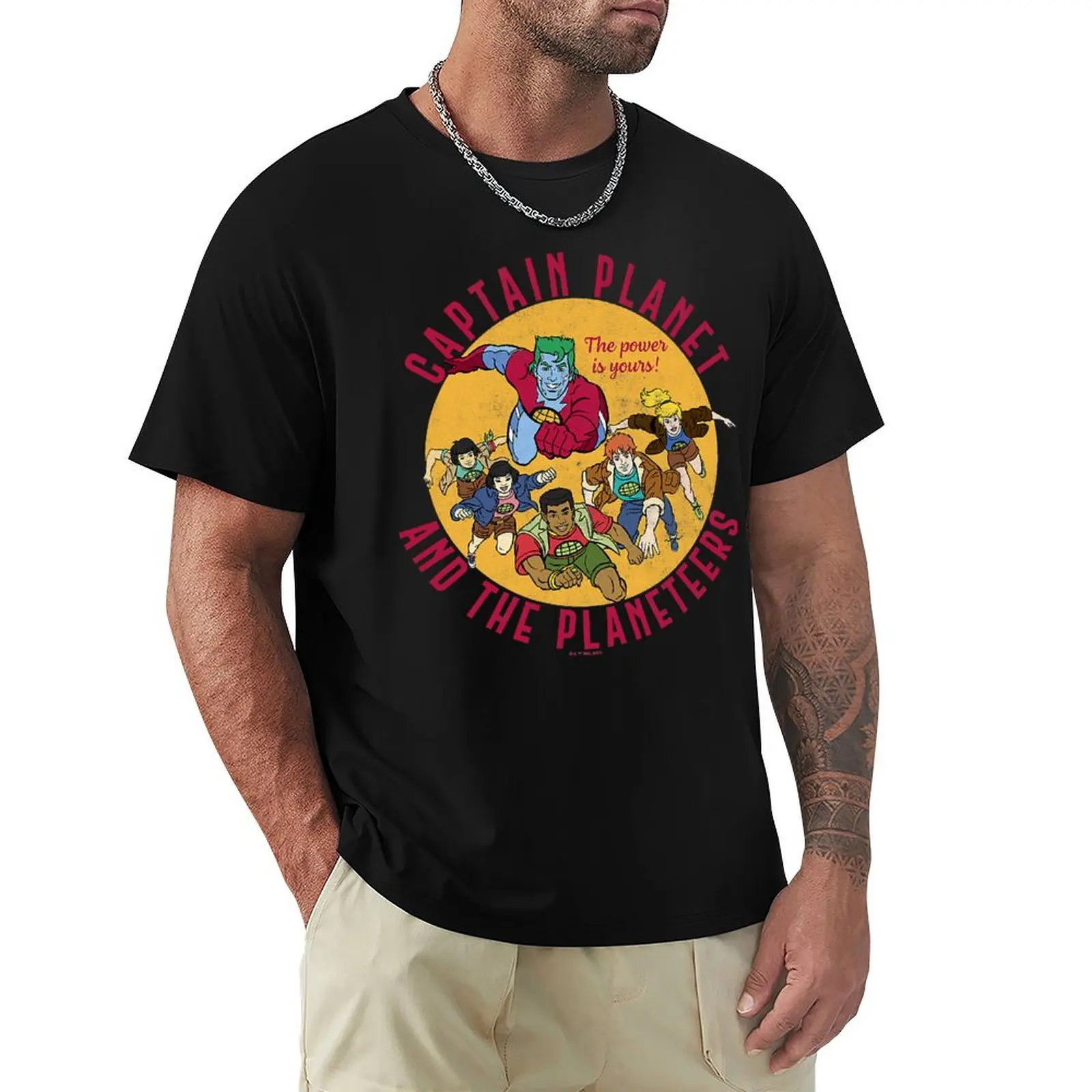 

Captain Planet And The Planeteers Retro Logo T-shirt sublime tees anime clothes plus sizes men t shirt