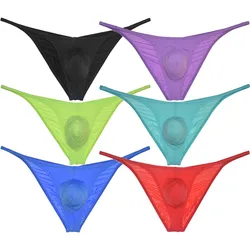 Mens Lot PairS Ice Silk Bikini Underpants Sexy Underwear Micro Briefs Posing Hipster Lingerie Man Jockstrap Cheeky Panties