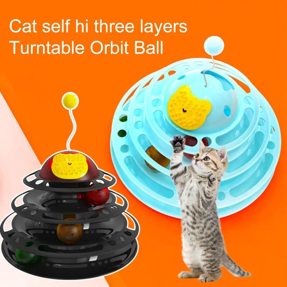 

Cat Toy Built-in Balls Relieve Boredom Convenient Three Layers Rub Pet Cat Tracks Disc Intelligence Amusement Tool for Kitty