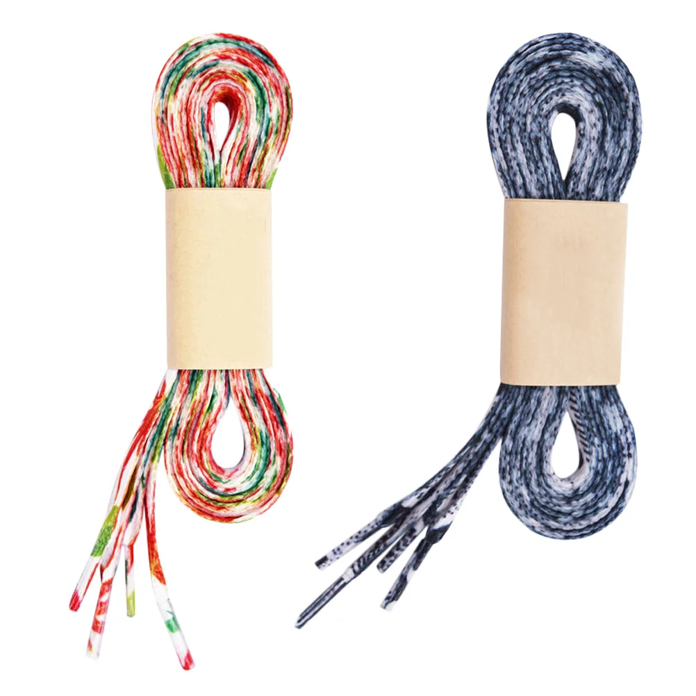 2 paia di corde per scarpe in poliestere durevoli, lacci stampati per scarpe da ginnastica, scarpe di tela casual, illuminano i piedi, la vita quotidiana