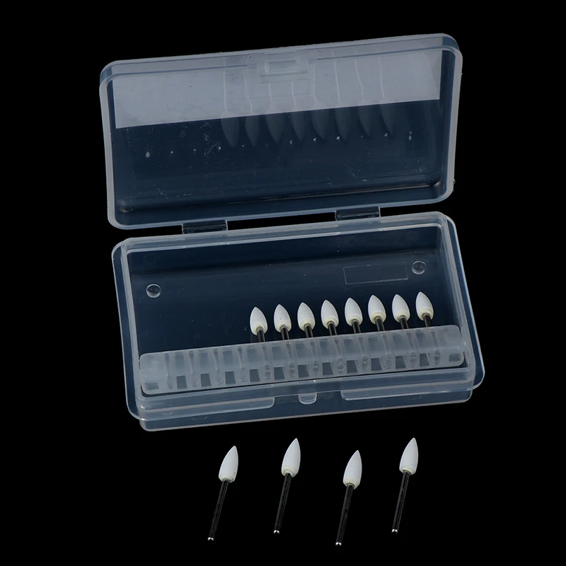 12 Stück/Set Dental-Poliersteine in Flammenkegelform, Arkansas-Stein-Burs, geeignet für Hochgeschwindigkeits-Handstücke – Detail 4