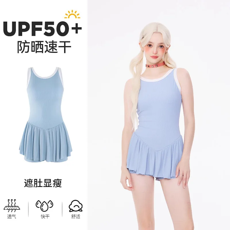 Classic Chic Girl Sweet Spice Girl Skinny Conservative Dopamine High-value One-piece Swimsuit Women Swimming Cloth Summer