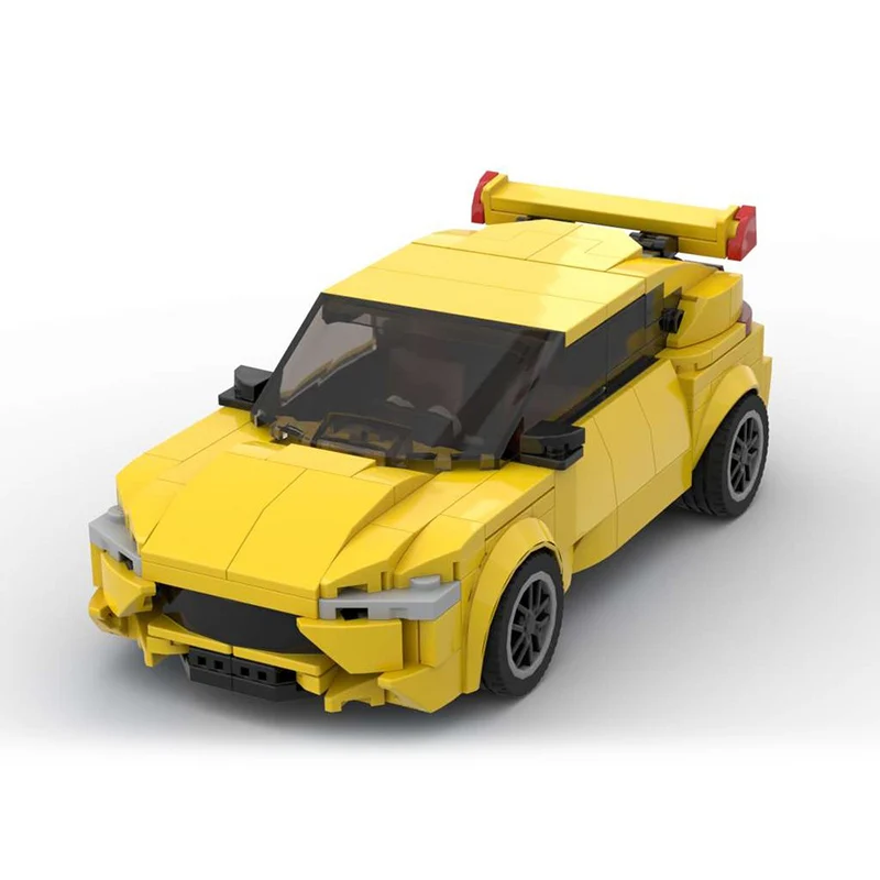 Speed Racing Car Model MOC Building Bricks Yellow Compact SUV Modular Technology Children Holiday Gifts Assemble Toys Suit