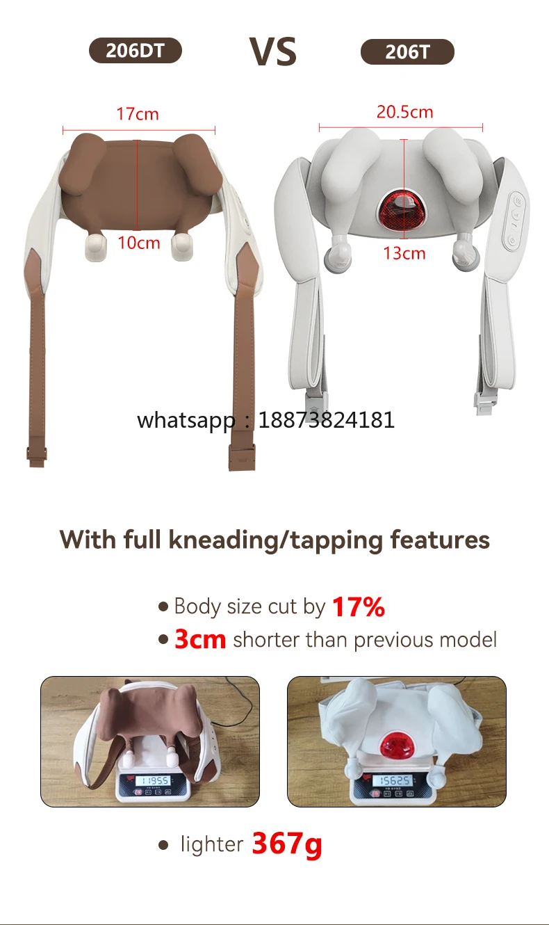 Deep Tissue Muscle Relaxation Electric Kneading Beating Neck & Shoulder Massager Pain Relief Fitness for Body Back fast shippi