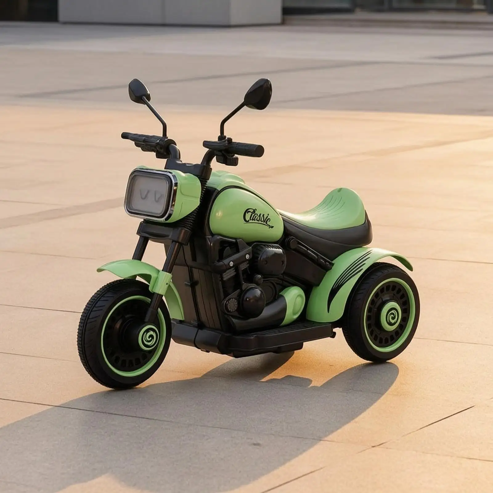 Sit-and-Ride Motorcycle Battery-Powered Motorcycle with Music Electric Tricycle