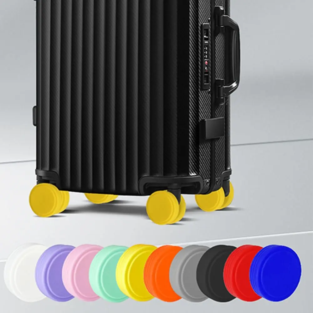8Pcs Silicone Luggage Wheels Protector Cover Anti-slip Shock Absorption Luggage Caster Shoes Reduce Wheel Wear Reduce Noise8Pcs