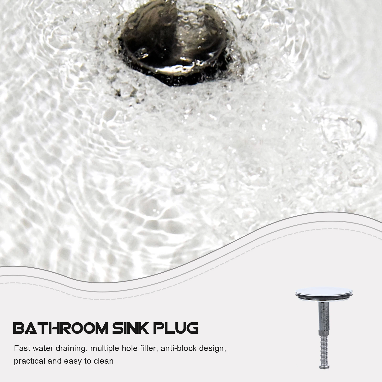 

Bathtub Drain Stopper Black Bathroom Overflow Sink Plug Accessories Anti Rust Hair Filter Prevent Blockages Fast