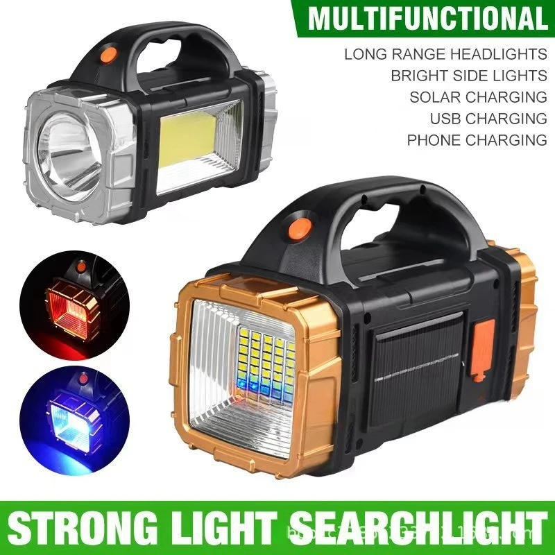 

Multi Functional Portable Light Flashlight Outdoor Solar Powered Charging LED Lighting Portable Exploration Camping Light