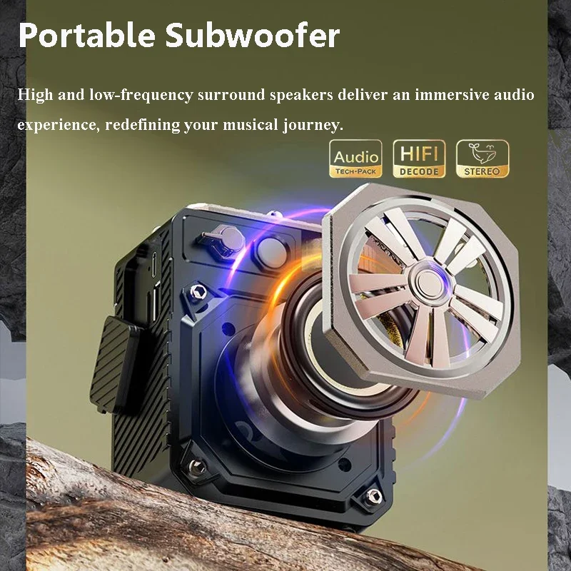 مكبر صوت بخاصية البلوتوث صغير محمول مضخم صوت سوبر باس TF بطاقة إدراج مشغل موسيقى رائع Ipx5 صندوق صوت لاسلكي مقاوم للماء