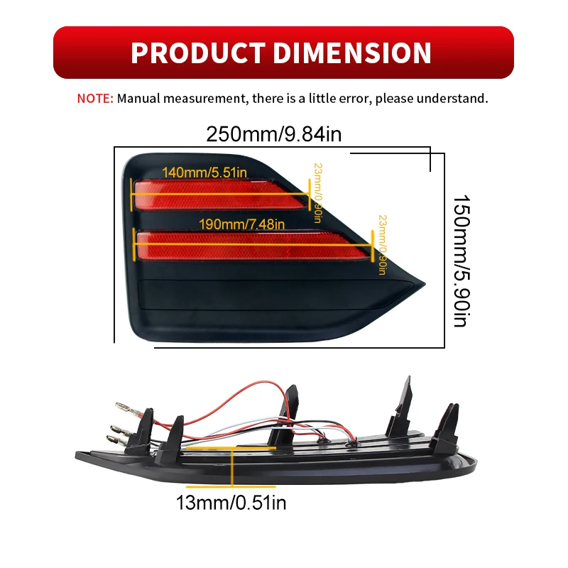 

2PCS LED Rear Bumper Light Lamp FOR Toyota Noah Voxy Minivan 2022-2023 Smoked Lens Brake Tail Light Brake Tail Fog Lamp Canbus