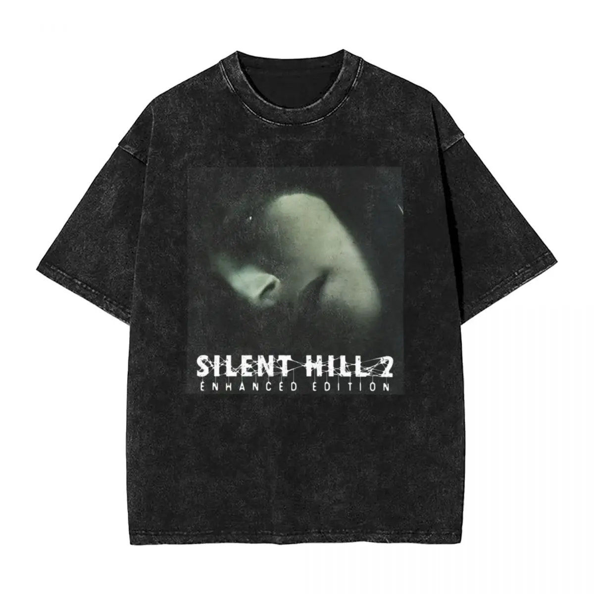 Silent Hill 2 woman Men Washed T-Shirt Hot stamping Print Tees,Harajuku Cotton Tshirt Men's Summer Short Sleeve Tees