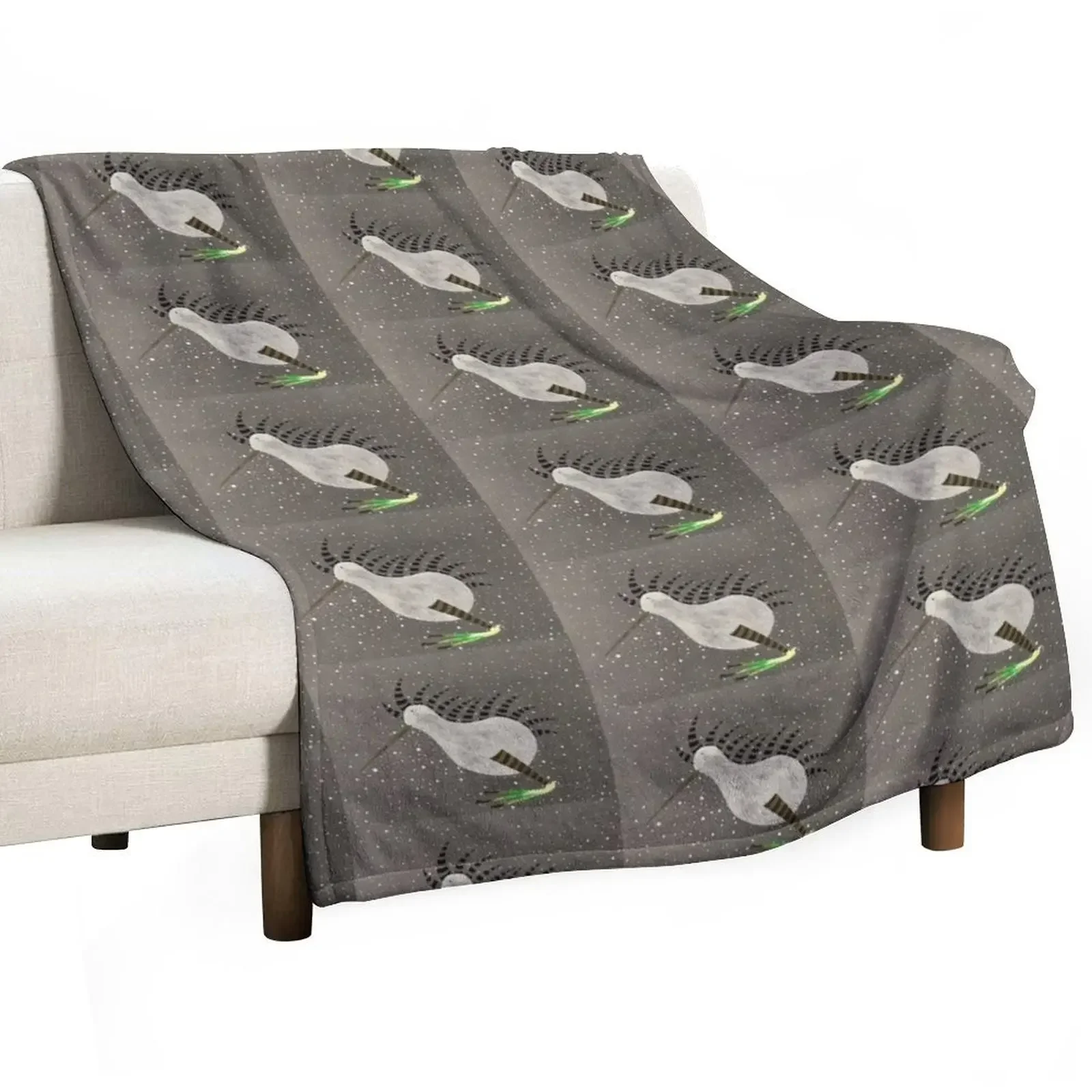 Kiwi in Space Throw Blanket Cozy Napping Blanket Gift for Mom Dad
