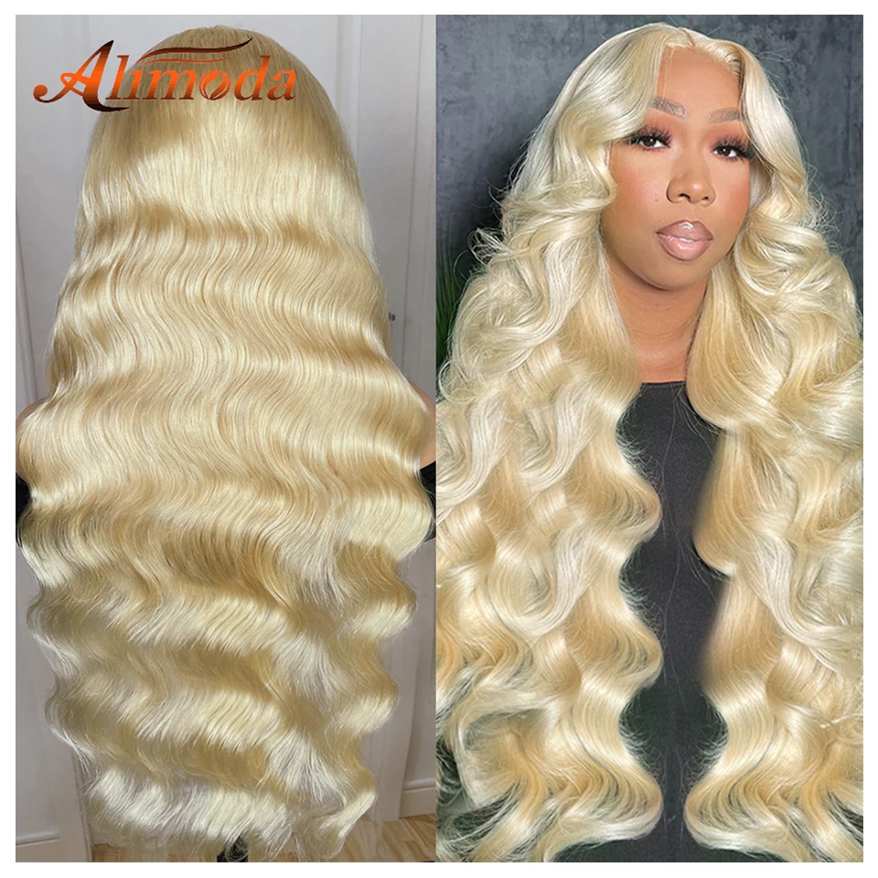 

613 Honey Blonde Glueless Wig Human Hair Transparent Body Wave 5×5 Lace Closure Preplucked Hairline For Women With Elastic Band