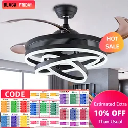 New Living Room Invisible Nordic Ceiling Fan Light Dining Room Bedroom Home Simple Modern Led Fan Light Ceiling Fan Light