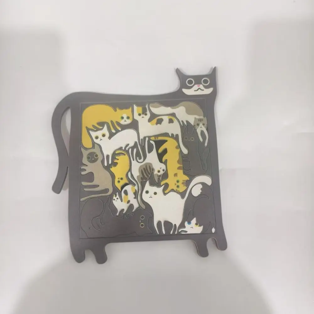 Houten kattenpuzzelspel Speciaal gevormde bouwsteen Kat beeldje Puzzel Tafelspellen Hersenverbrandende dierenpuzzel Verjaardagsfeestje