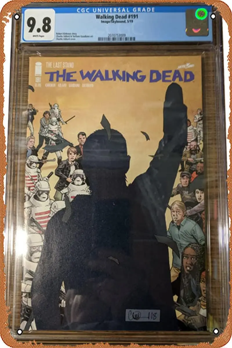 Zuhhgii Retro comics characters Metal Sign - Walking Dead (Image) 191 Graded CGC 9.8 - Film Poster for Music Cafe Bar Restaurant