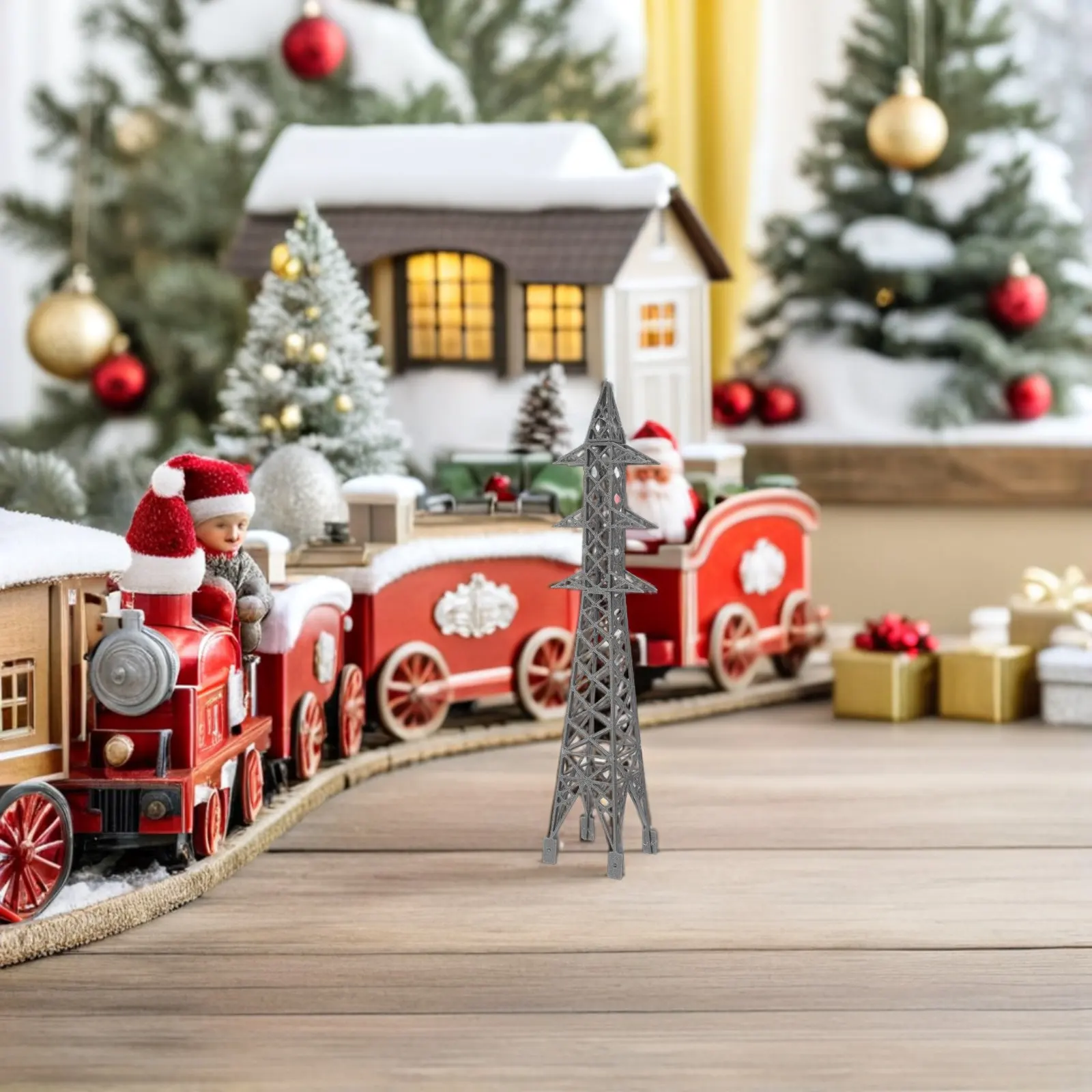 Miniature High-Voltage Transmission :150 Scale Electric Power Line Railroad Scenery DIY Sand Table Layout Train Track view 3