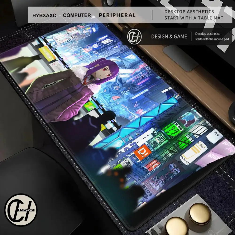 Mouse Pad Cute HD DeskPad Extended Gaming Keyboard Mats Large 90x40cm XXL Gamer Cyber style adventure game VA-11 Hall-A Mousepad