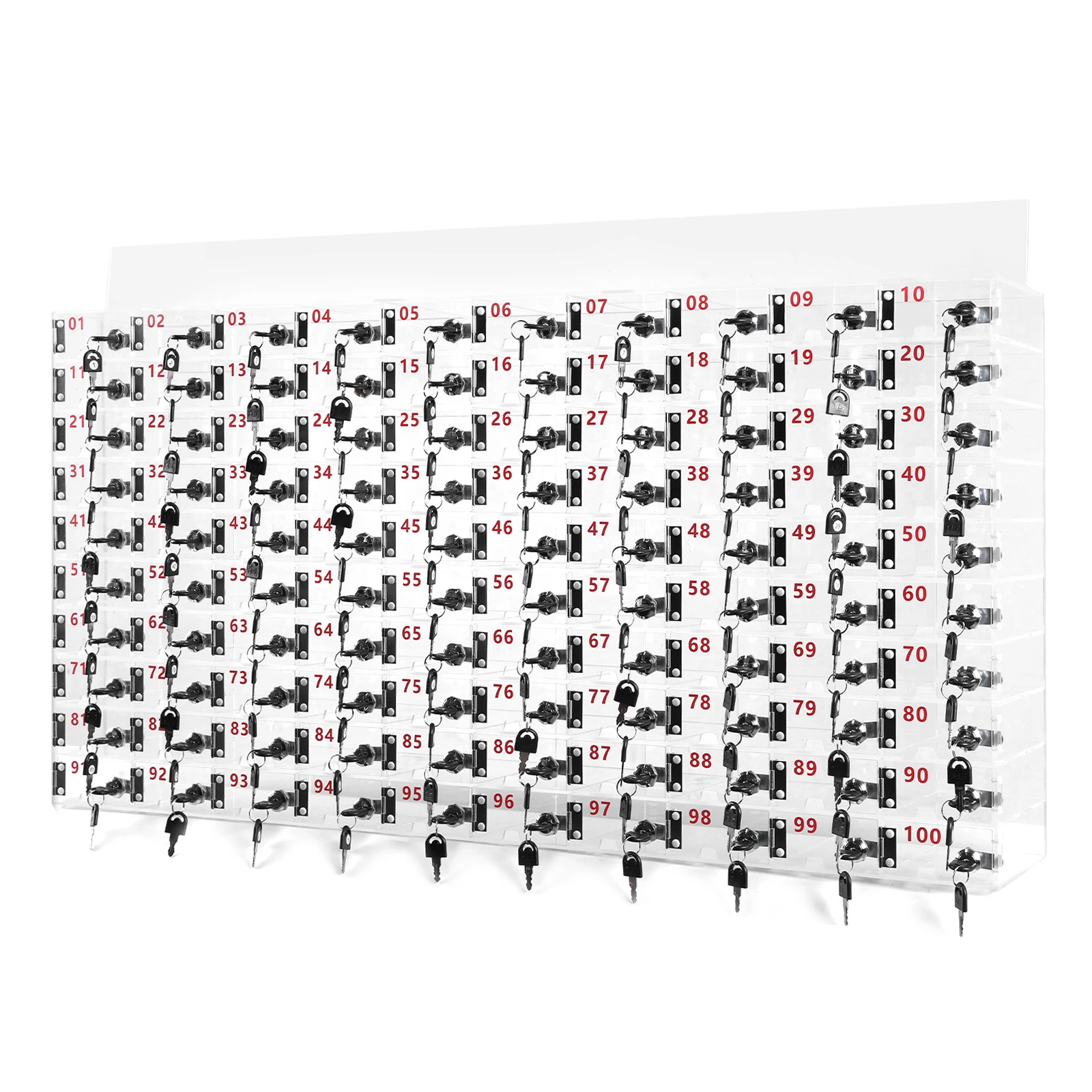 

100-слотовый шкафчик для сотового телефона с дверными замками и ключами Держатель для мобильного телефона Прозрачный акриловый сейф для мобильного телефона в классе