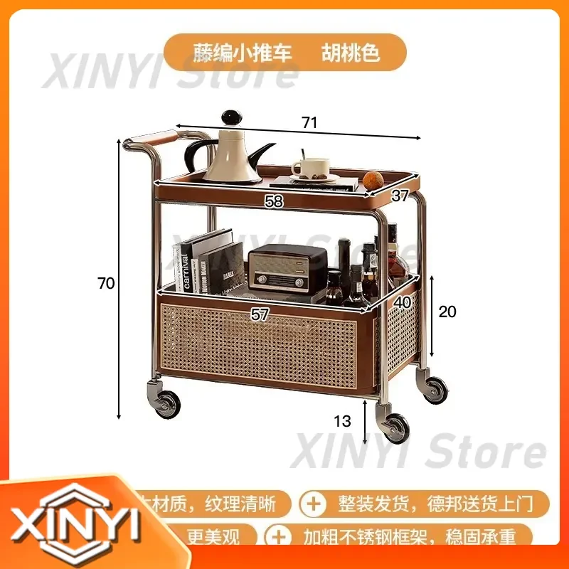 Bookshelf for Solid Wood Desk Floor Rack Trolley Home Bookcase Wheeled Snacks Multi Layer Storage Rack Office Living Room